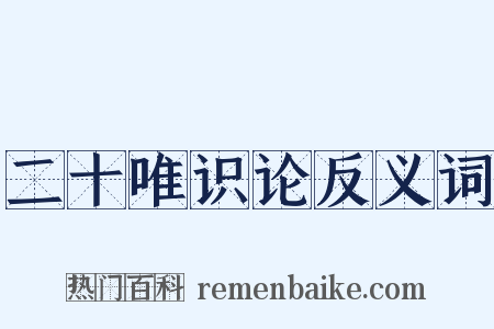 二十唯识论反义词是什么意思的图片